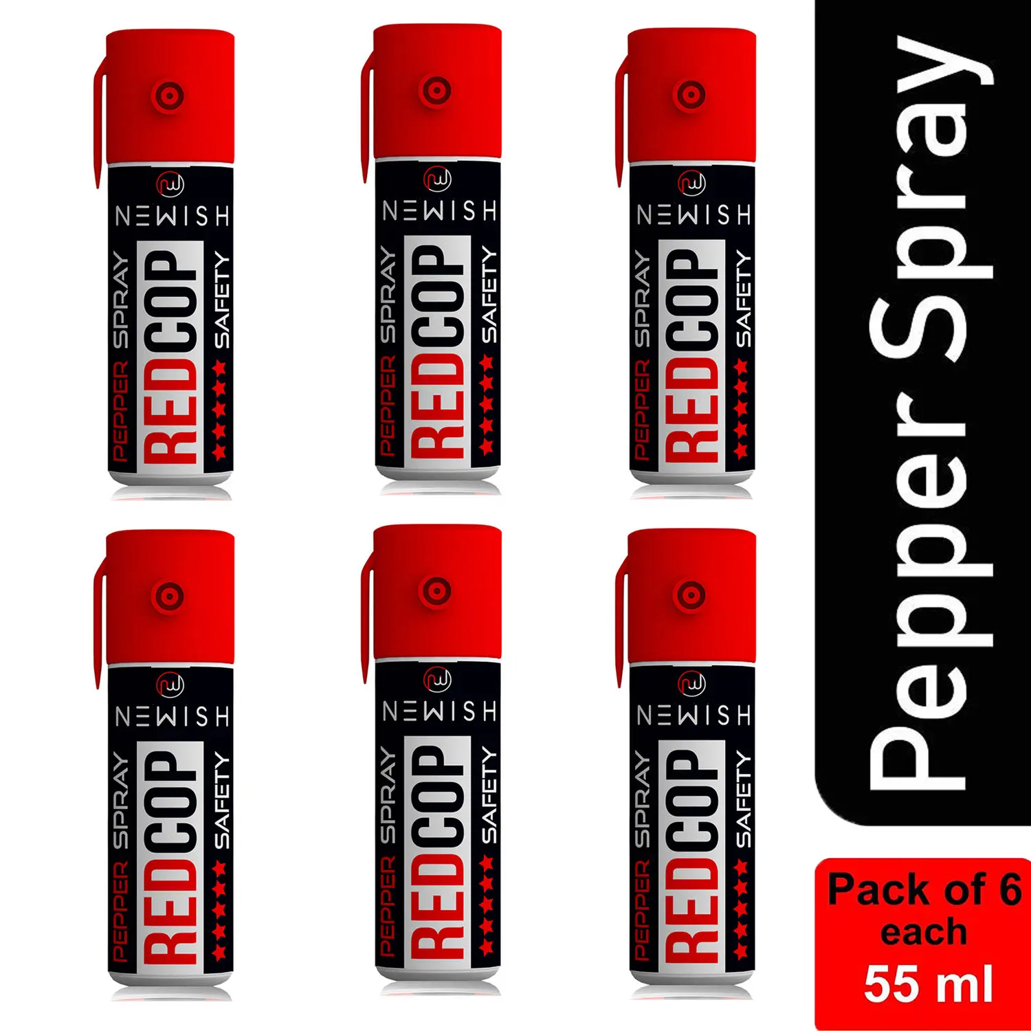 Newish RED COP Powerful Pepper Spray Self Defence for Women (Each : 35 ml/55 gm)- Pack of 6