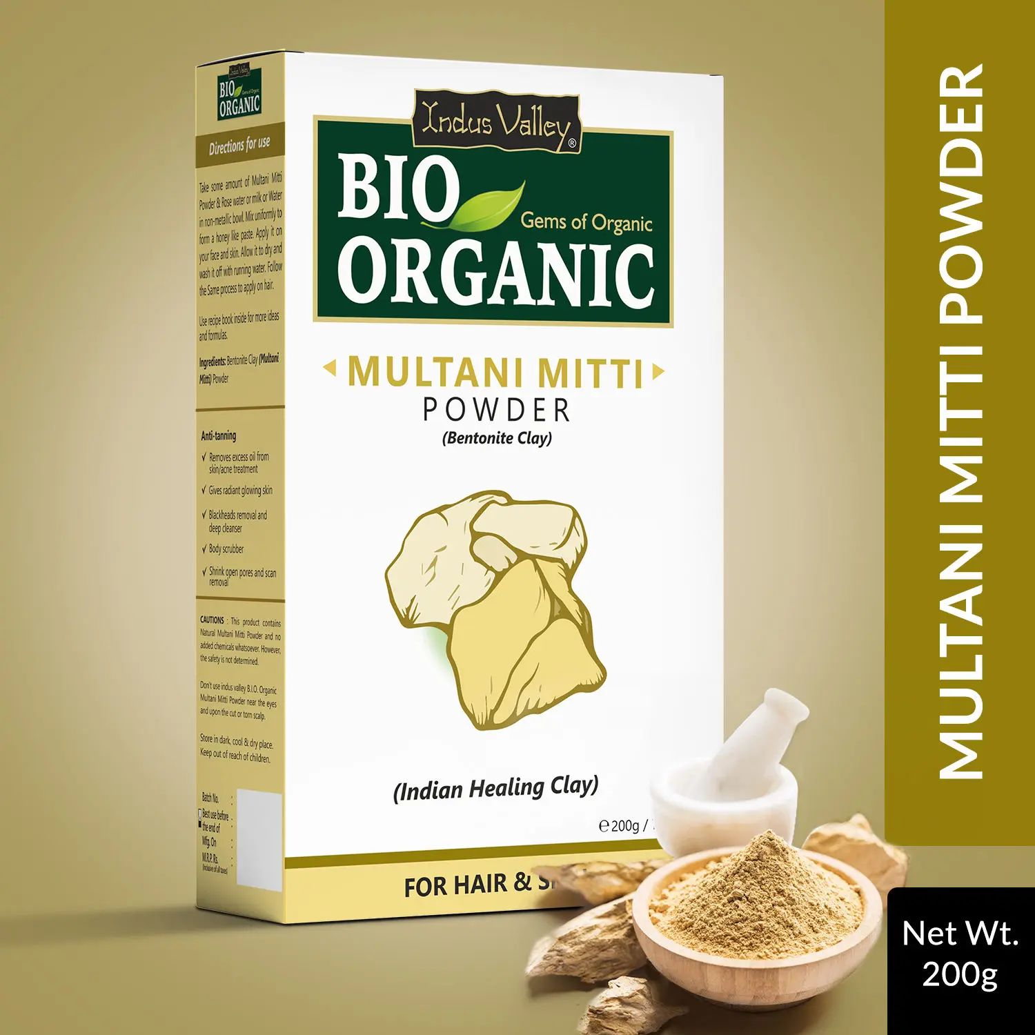 Indus Valley BIO Organic Multani Mitti Powder-200 g