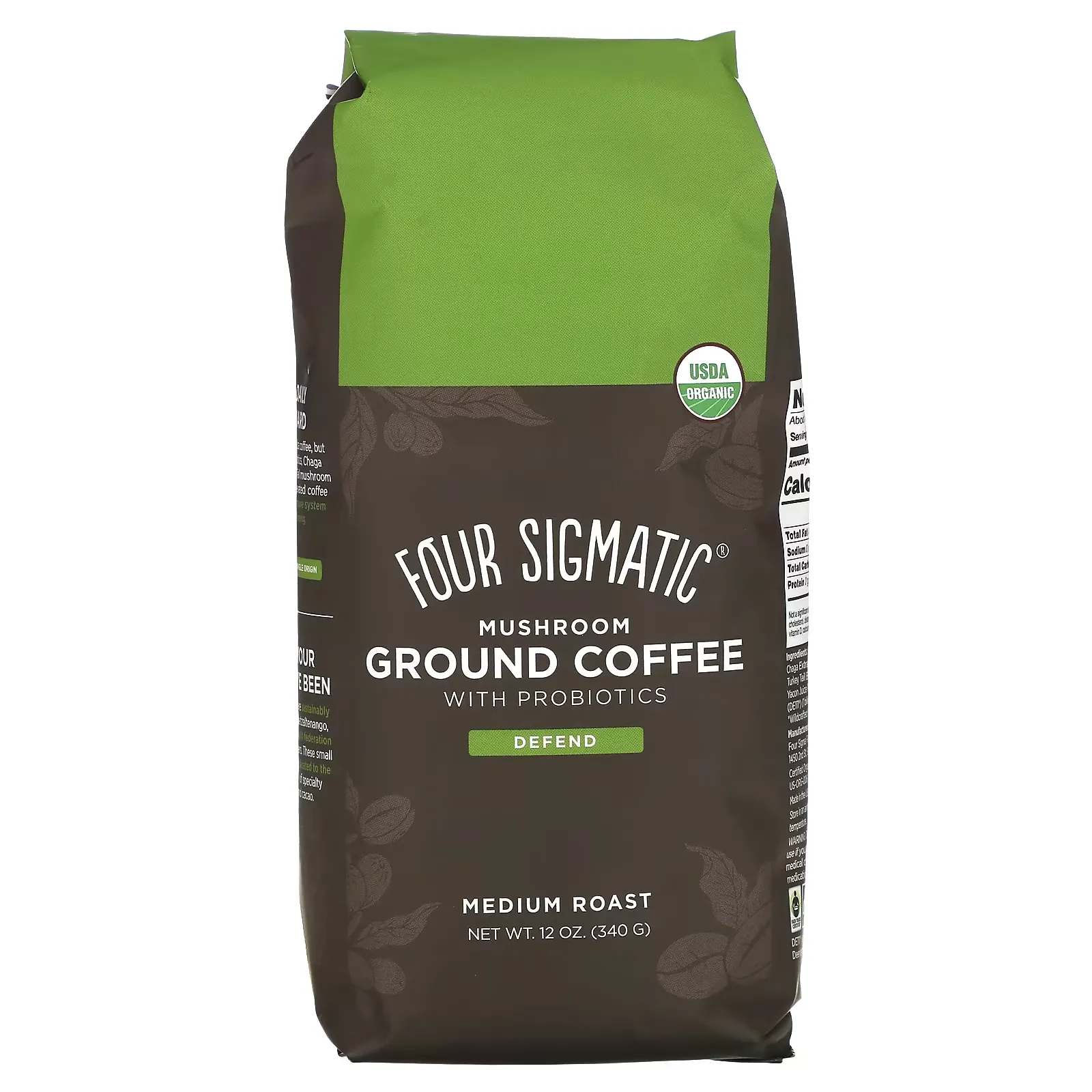 Mushroom Ground Coffee with Probiotics, Defend, Medium Roast, 12 oz (340 g)