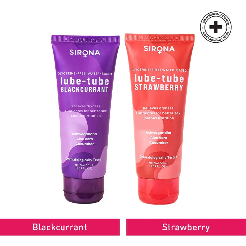 Sirona Glycerine Free And Water Based Strawberry & Blackcurrent Lubricant Gel Combo