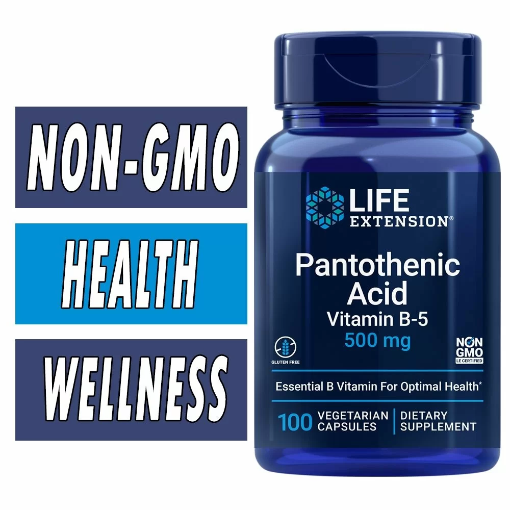 Life Extension Pantothenic Acid - 500 mg - 100 Veg Capsules