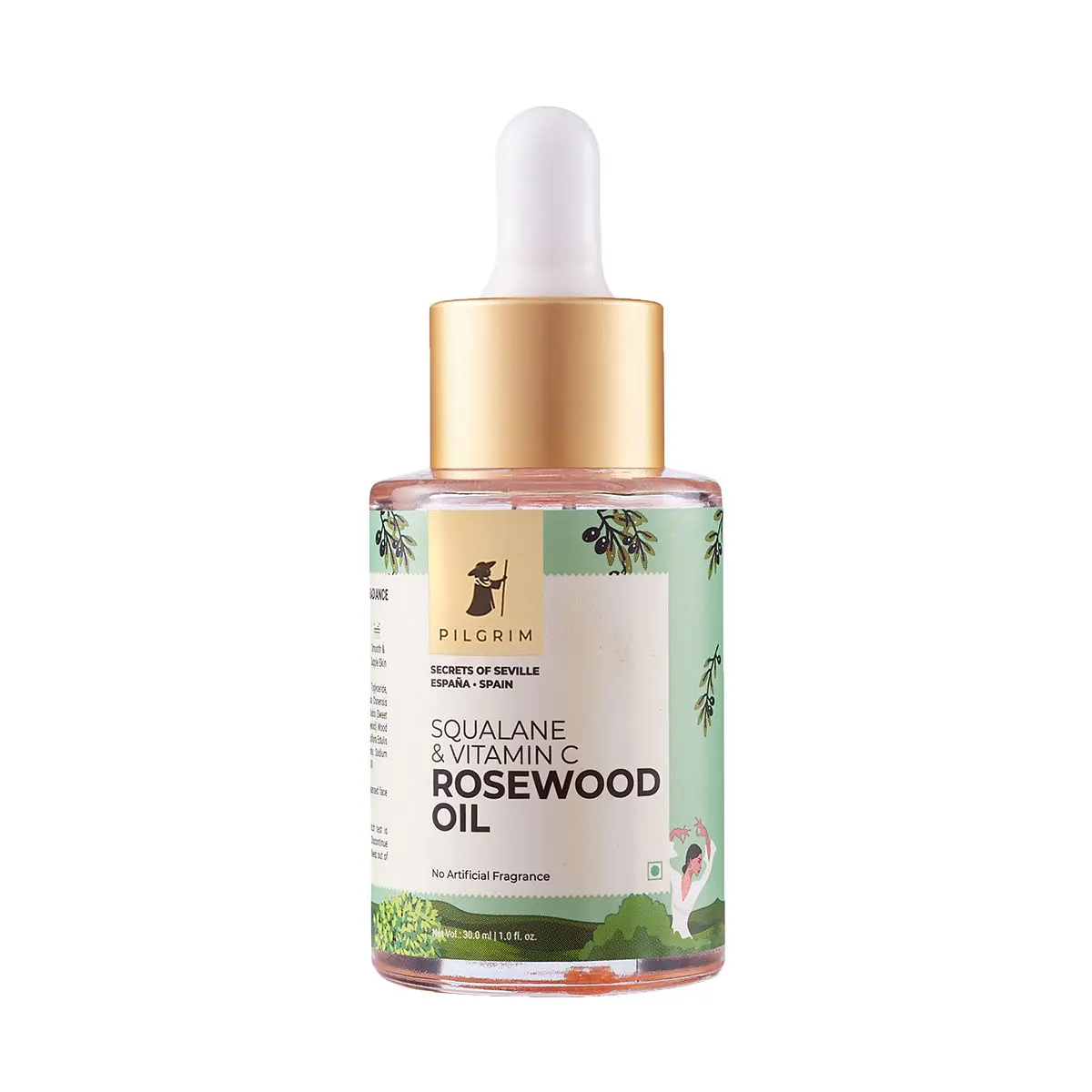 Pilgrim Squalane & Vitamin C Rosewood Oil for Brightening & Smooth Skin