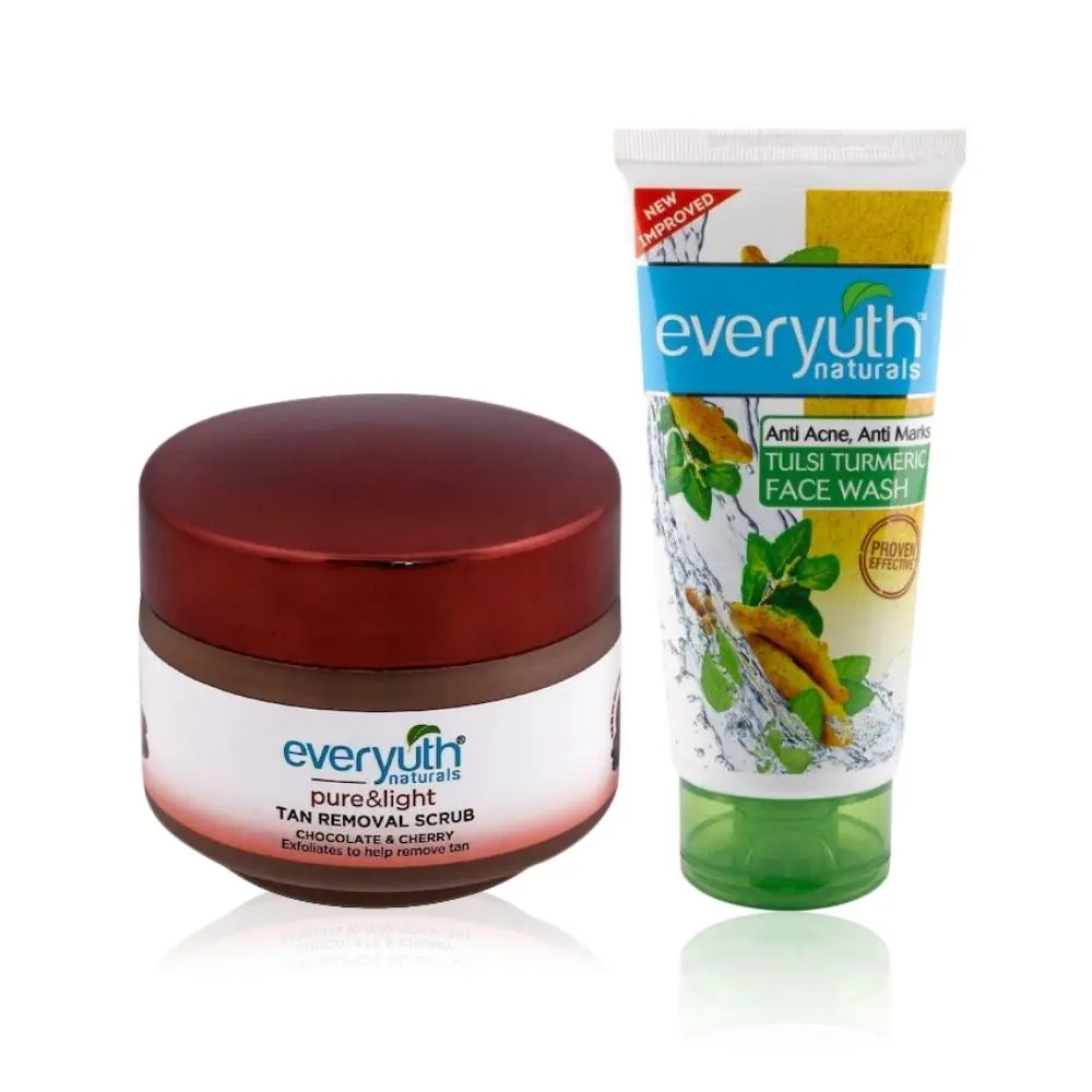 Everyuth Naturals Tulsi Turmeric Face Wash 150 gm + Chocolate and Cherry Scrub 50 gm