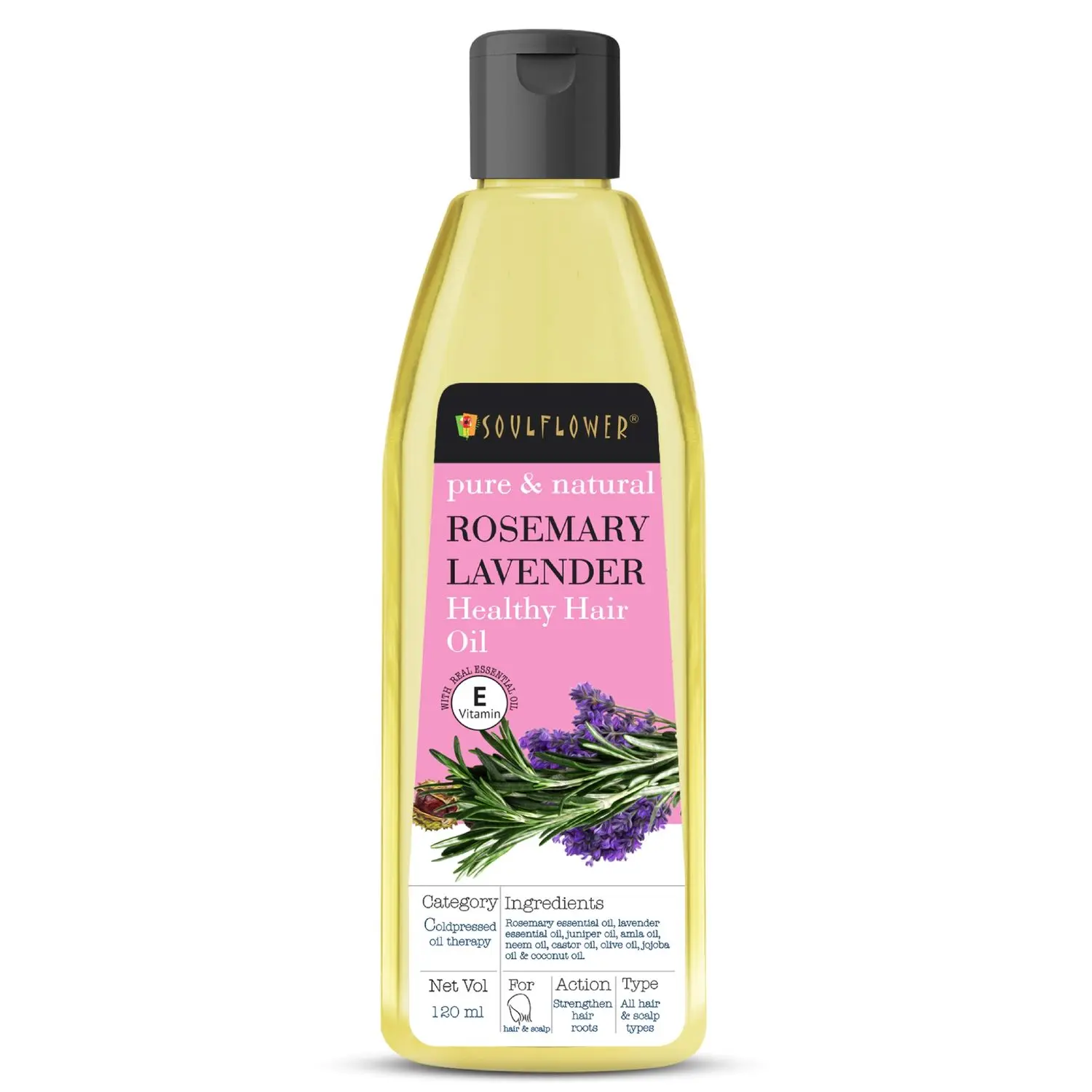 Soulflower Pure And Natural Rosemary Lavender Healthy Hair Oil 120ml