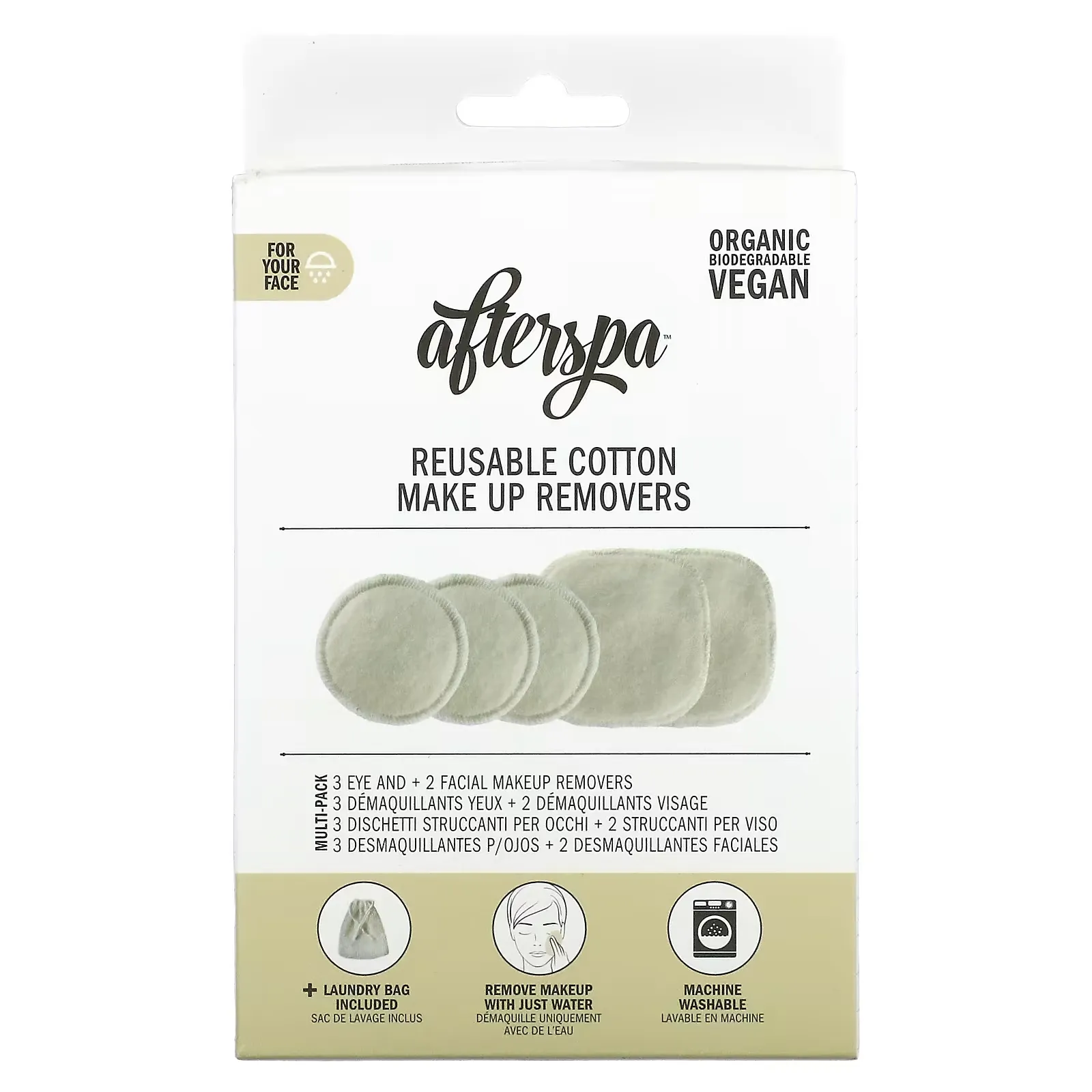 Reusable Cotton Make Up Removers, 6 Piece Set