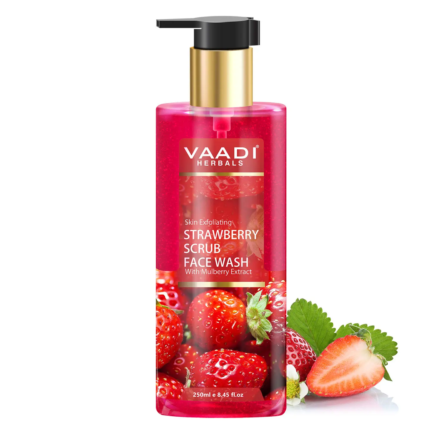 Vaadi Herbals Strawberry Scrub Face Wash with Mulberry Extract (250 ml)