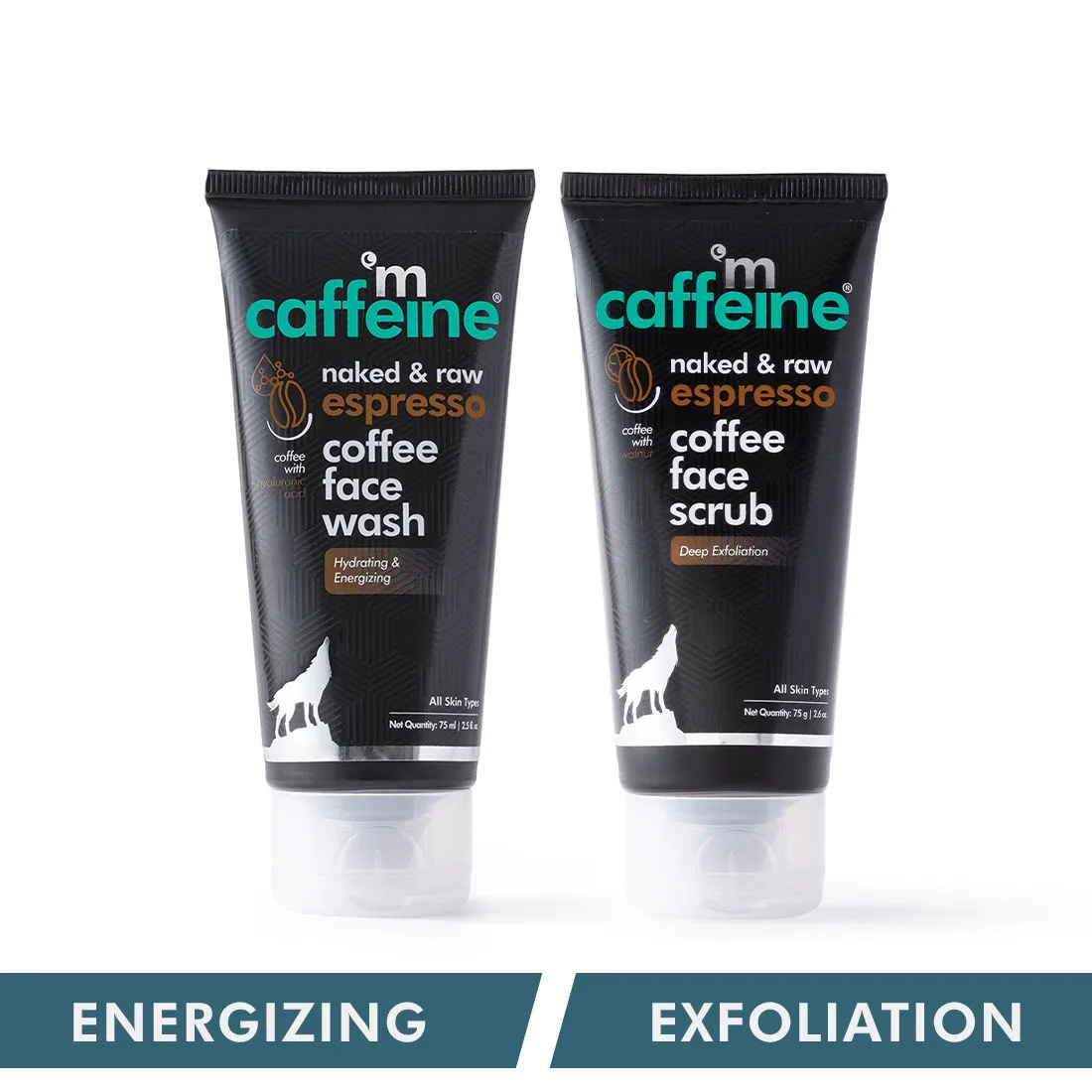 MCaffeine Exfoliating Face Wash & Face Scrub Combo With Hyaluronic Acid, Pro-vitamin B5