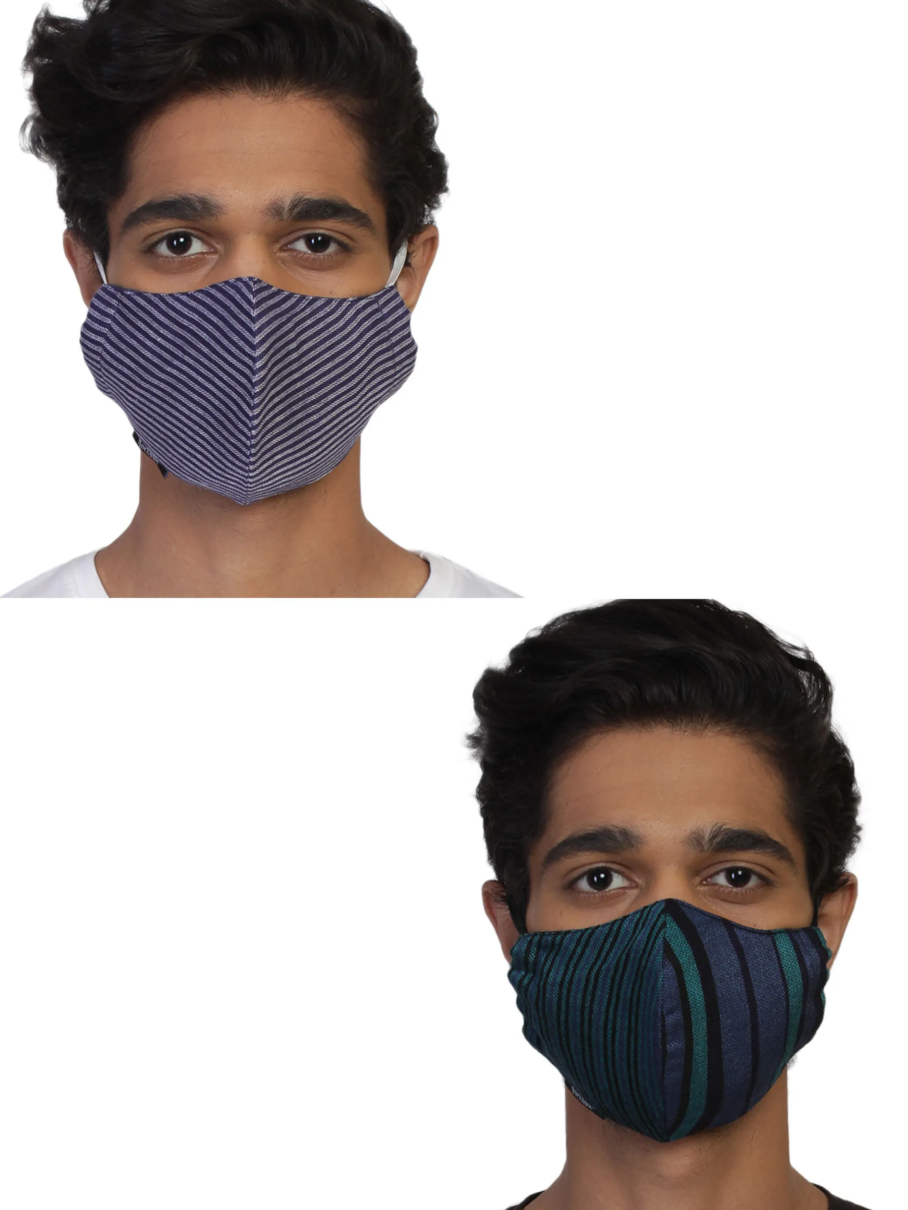 Anekaant Pack Of 2 Multicolor 3-Ply Reusable Woven Viscose Fabric Fashion Mask