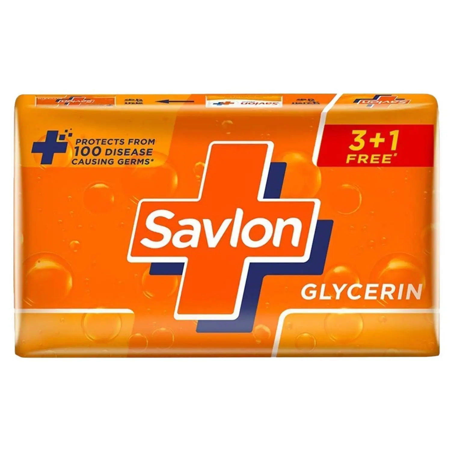 Savlon Moisturizing Glycerin soap bar (Buy 3 Get 1 - 125g each) with germ protection