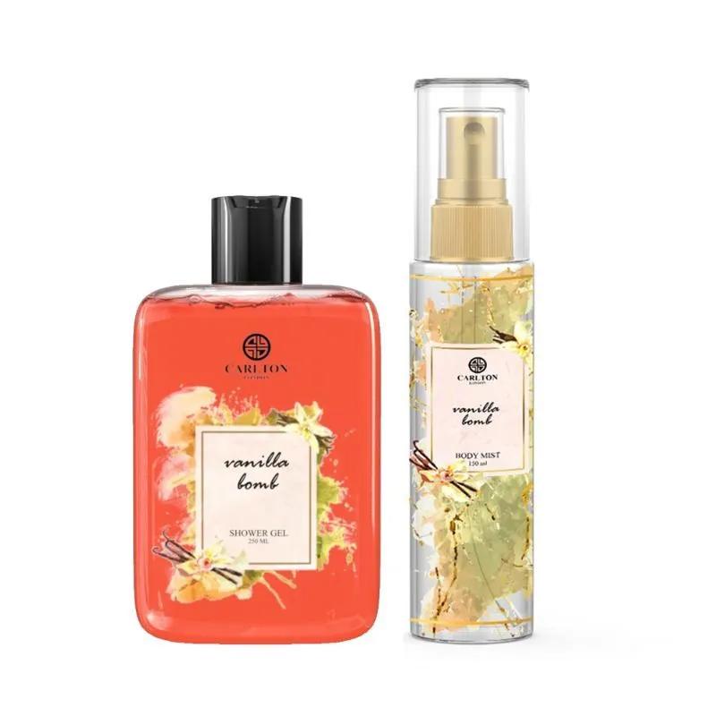 Carlton London Combo Combo Vanila Bomb Shower Gel And Vanilla Body Mist - Pack Of 2