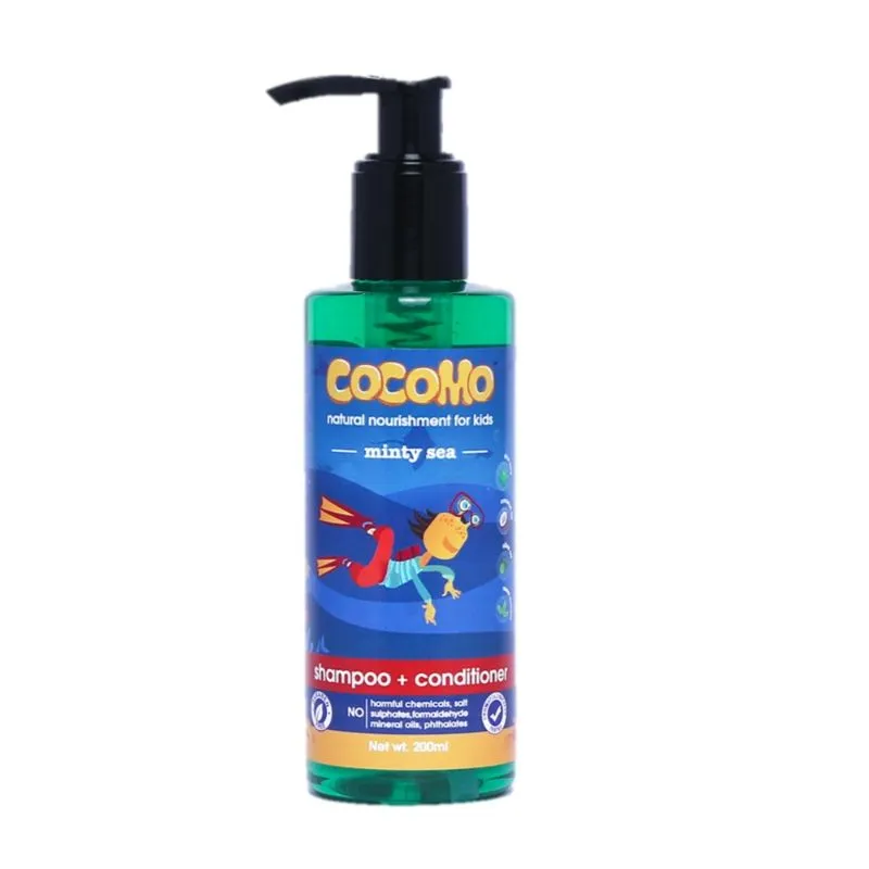 Cocomo Natural Neem&Tea Tree Kids Shampoo & Conditioner, Minty Fragrance - Minty Sea (Age: 4+)