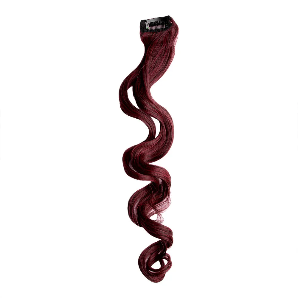 Streak Street Red Wine Burgundy Curly Clip-On Strands