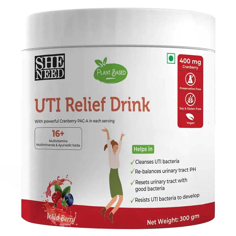 SheNeed Plant Based UTI Relief Drink,  Wild Berry  300 g