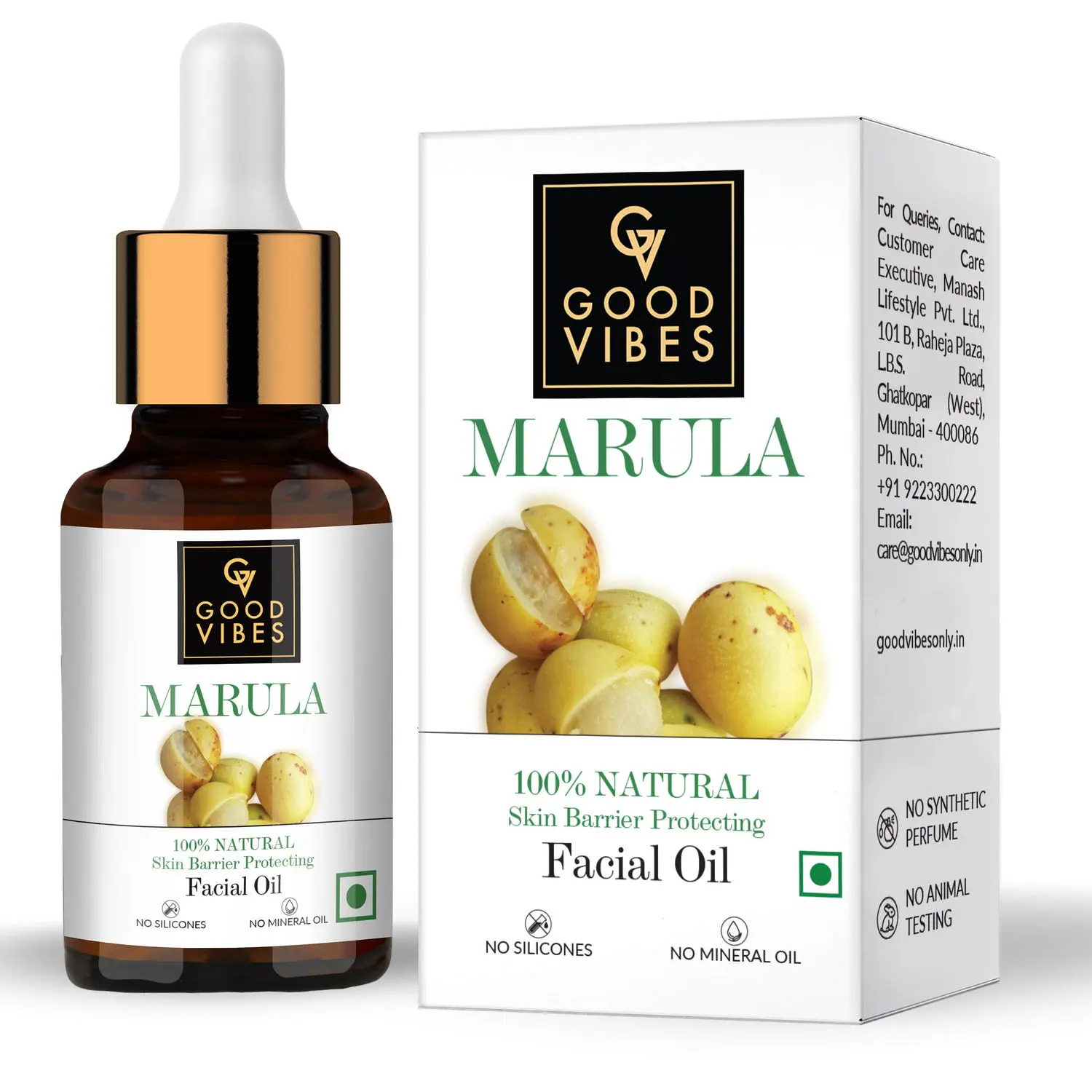 Good Vibes 100% Natural Marula Skin Barrier Protecting Facial Oil (10 ml)