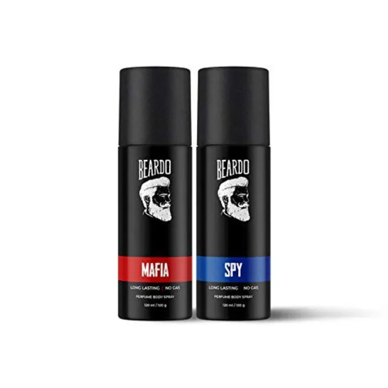 Beardo Mafia and Spy Perfume Body Spray Combo, Pack of 2 | Long Lasting No Gas Deo For Men