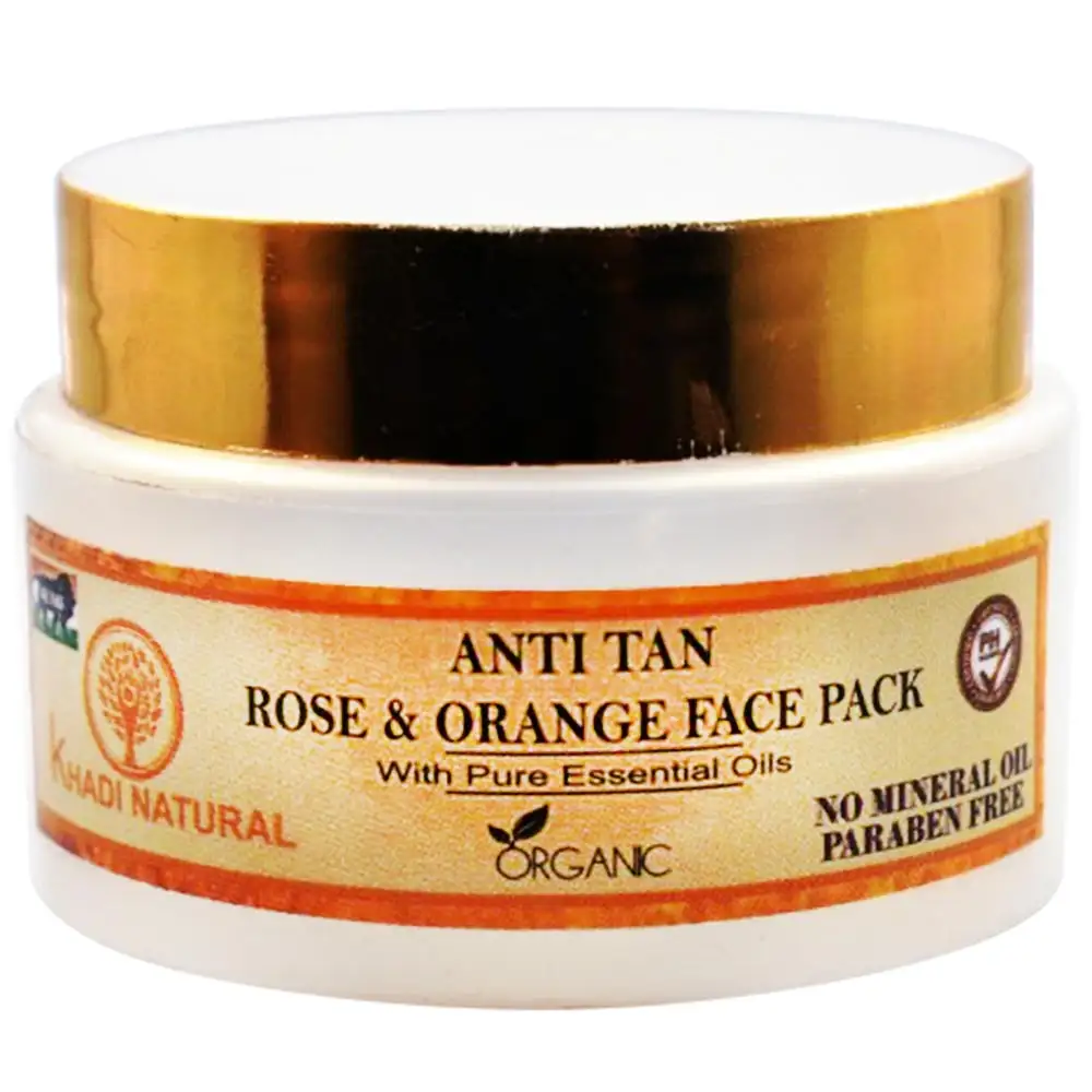 Khadi Natural Anti Tan Rose and Orange Face Pack,  70 g  for All Skin Types