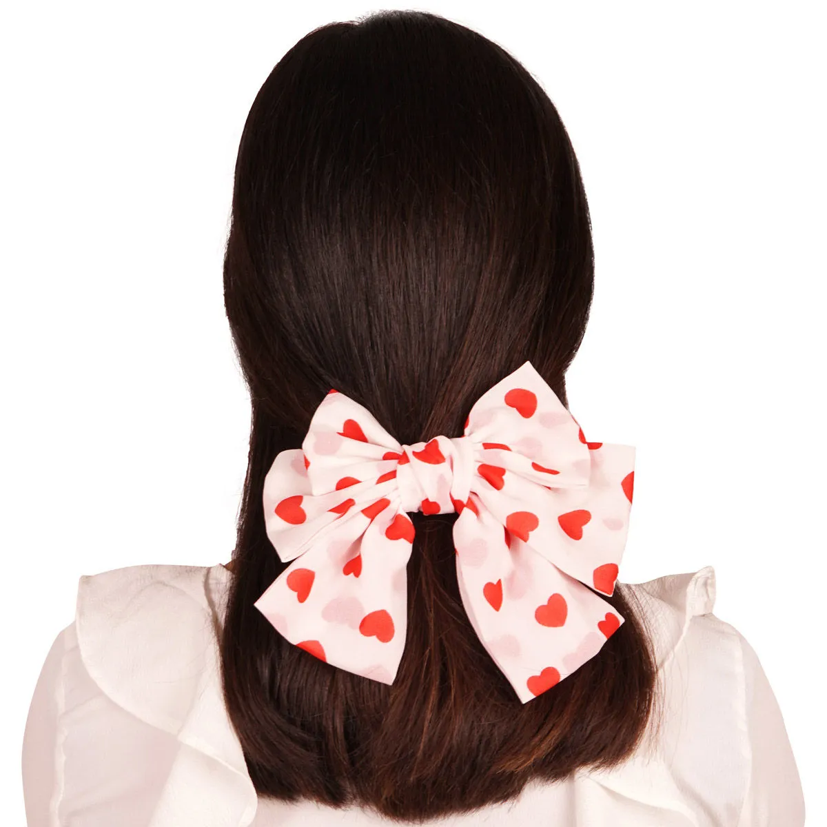 YoungWildFree Bow Red-Printed Designer Scrunchies