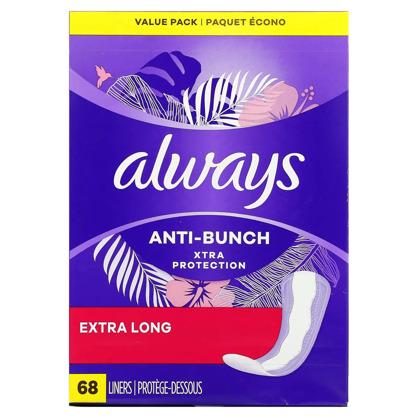 Anti-Bunch Xtra Protection Daily Liners, Extra Long, 68 Liners