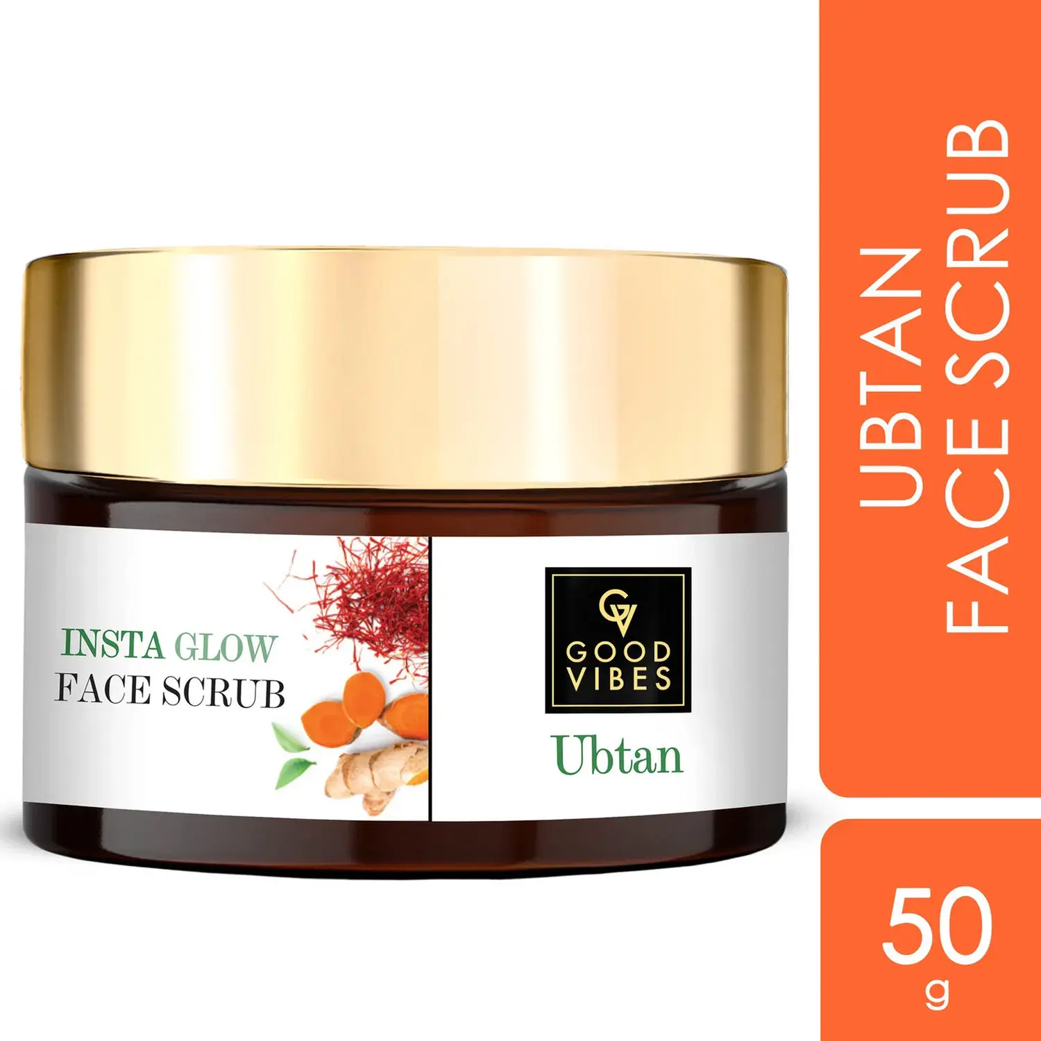 Good Vibes Ubtan Insta Glow Face Scrub | Brightening, Detoxifying | No Parabens, No Sulphates, No Mineral Oil, No Animal Testing (50 g)