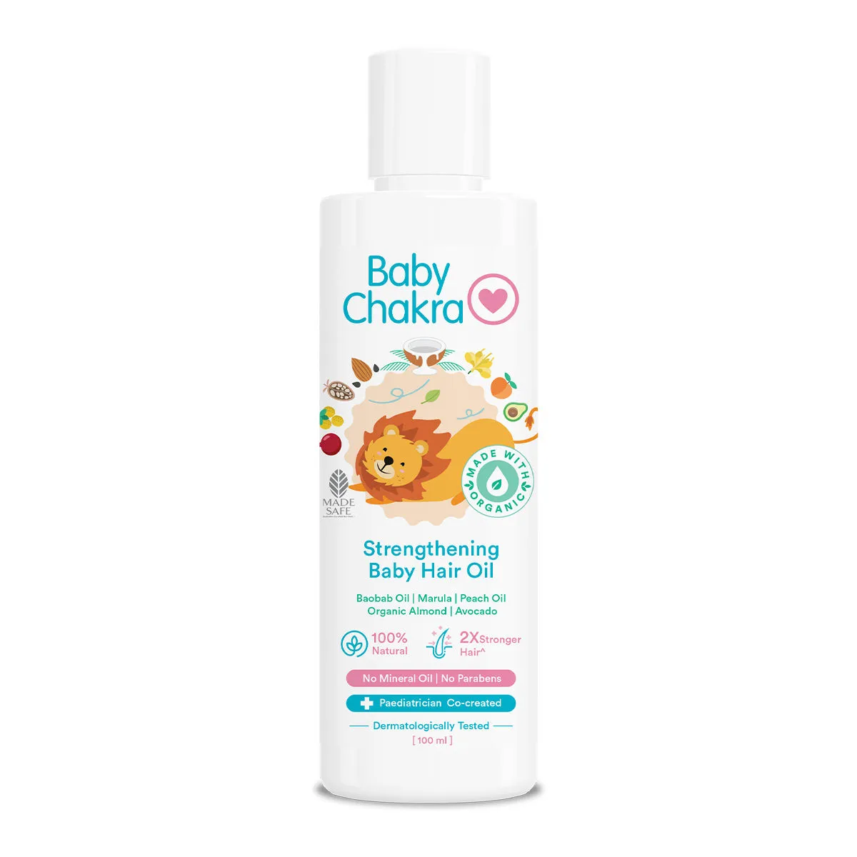 BabyChakra Strengthening Baby Hair Oil, 2X Stronger Hair Growth, No Mineral Oil & No Paraben