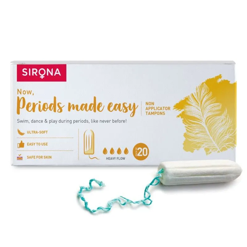 Sirona Periods Made Easy Tampon - Heavy Flow (20 Pieces), Ultra Soft, 8 Hours Protection