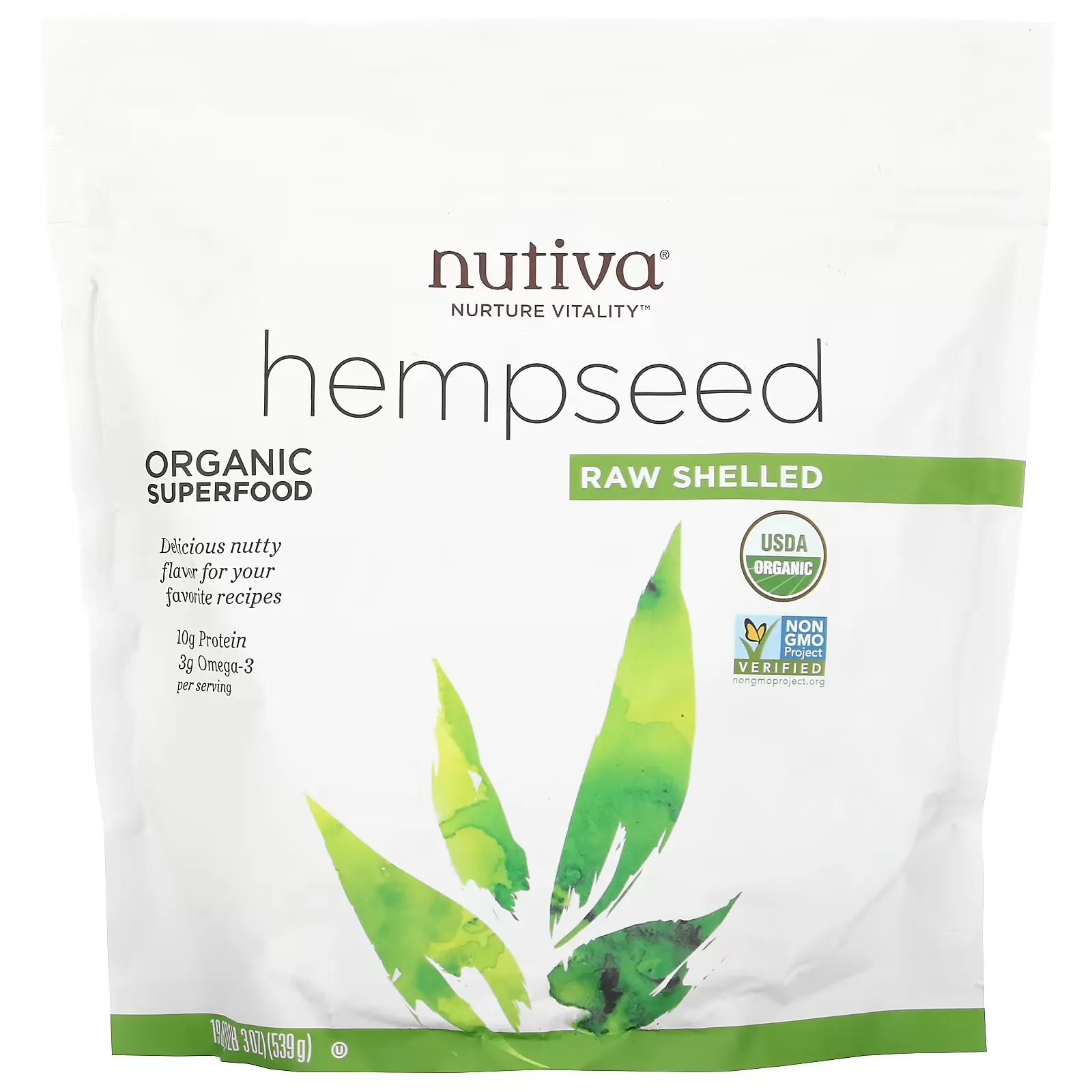 Organic Superfood, Raw Shelled Hempseed, 19 oz (539 g)