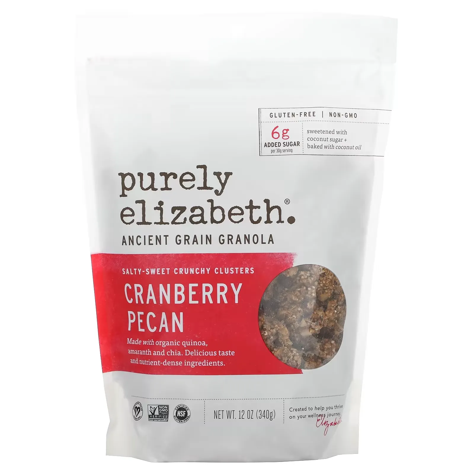 Ancient Grain Granola, Salty-Sweet Crunchy Clusters, Cranberry Pecan, 12 oz (340 g)