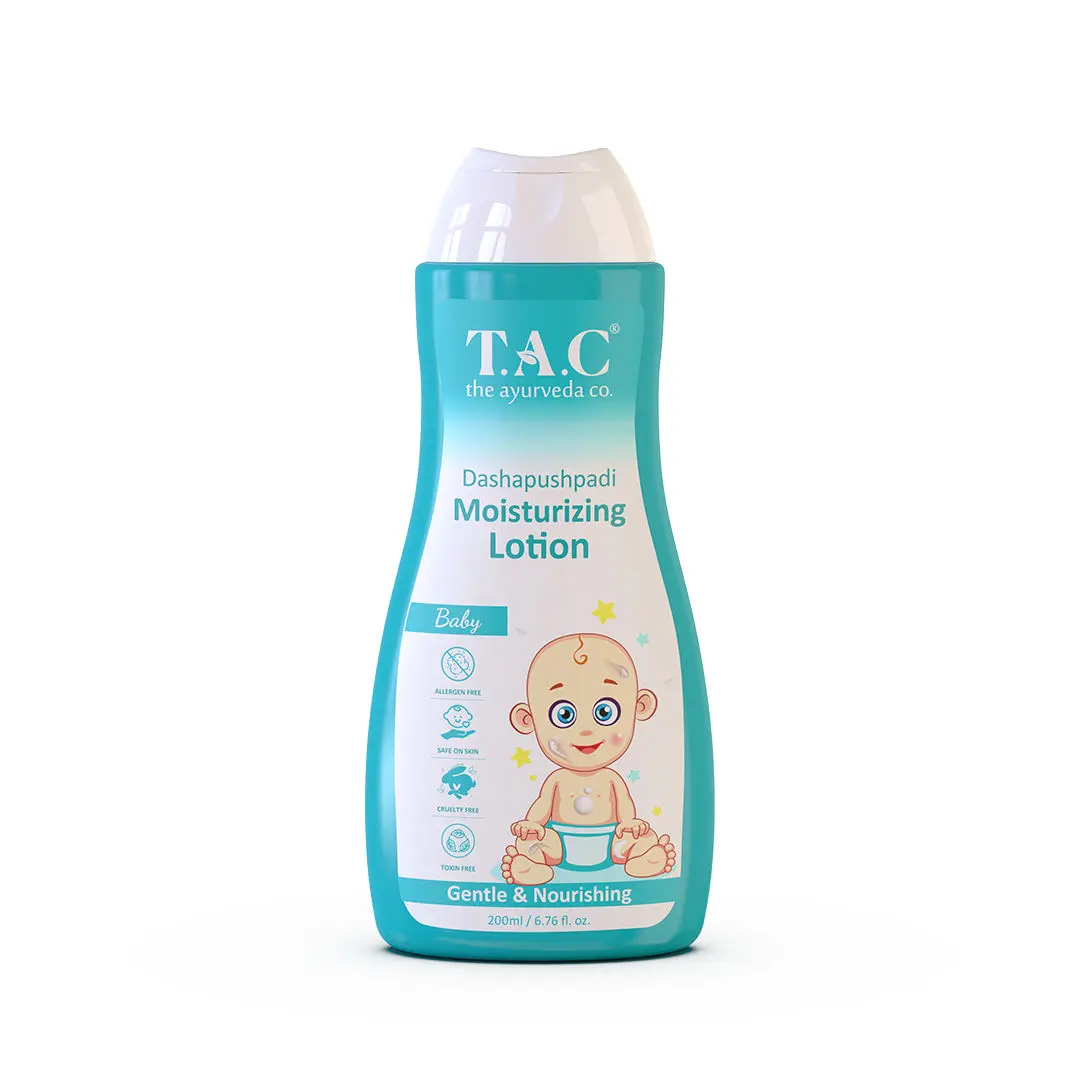 TAC - The Ayurveda Co. Dashapushpadi Moisturizing Ayurvedic Baby Lotion for Soft Skin, 200ml