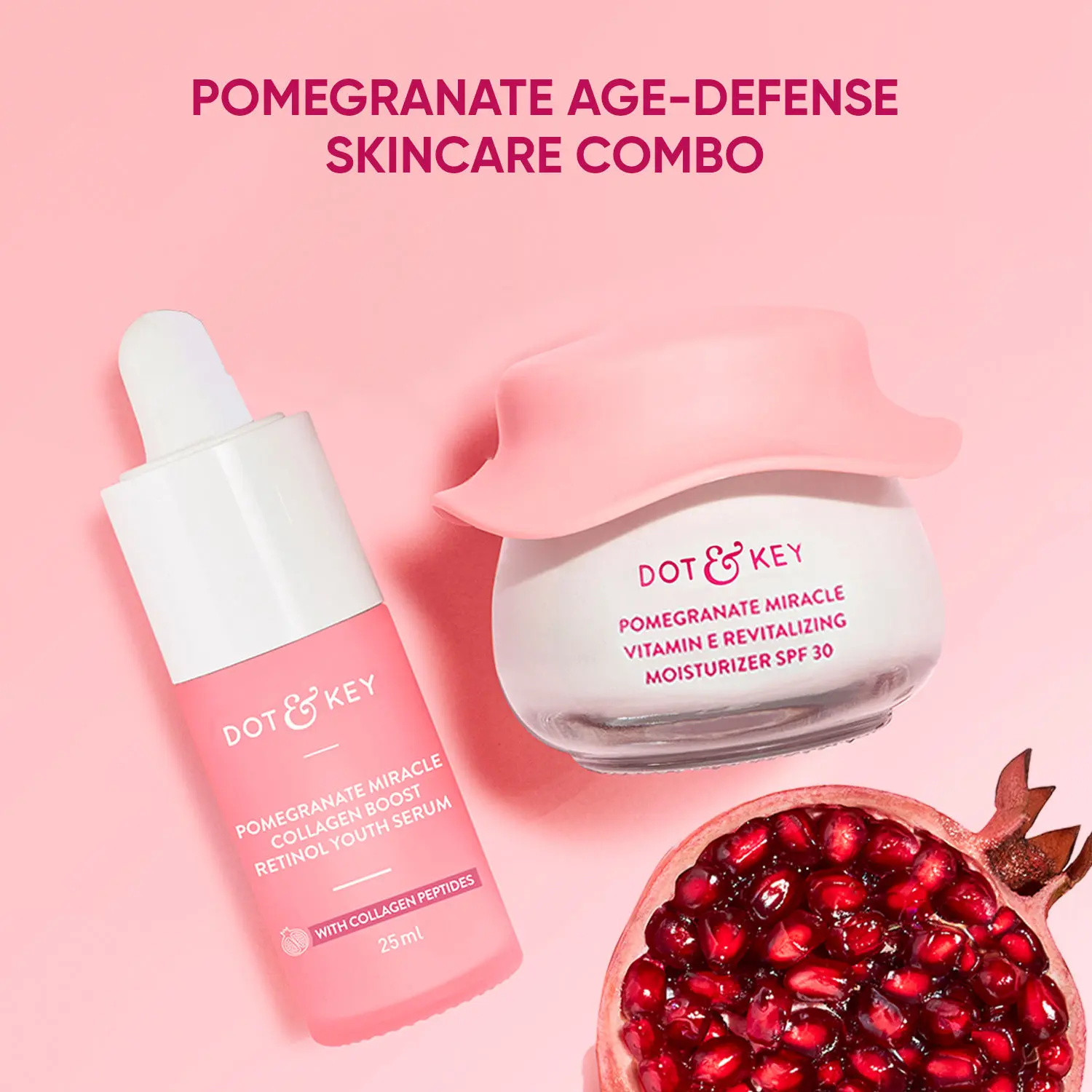 Dot & Key Pomegranate Miracle Anti Ageing Skin Care Gift Set|Face Serum,Moisturizer