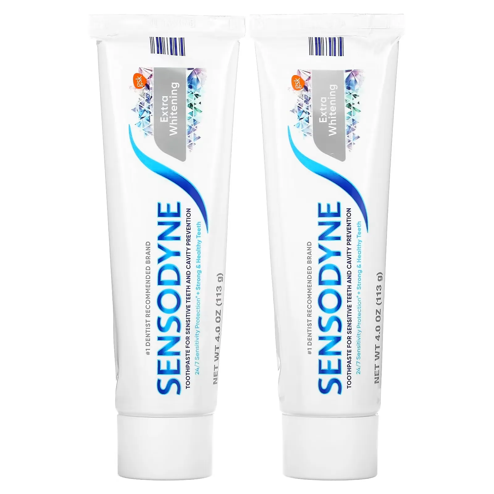 Extra Whitening Toothpaste, Twin Pack, 2 Tubes, 4 oz (113 g) Each