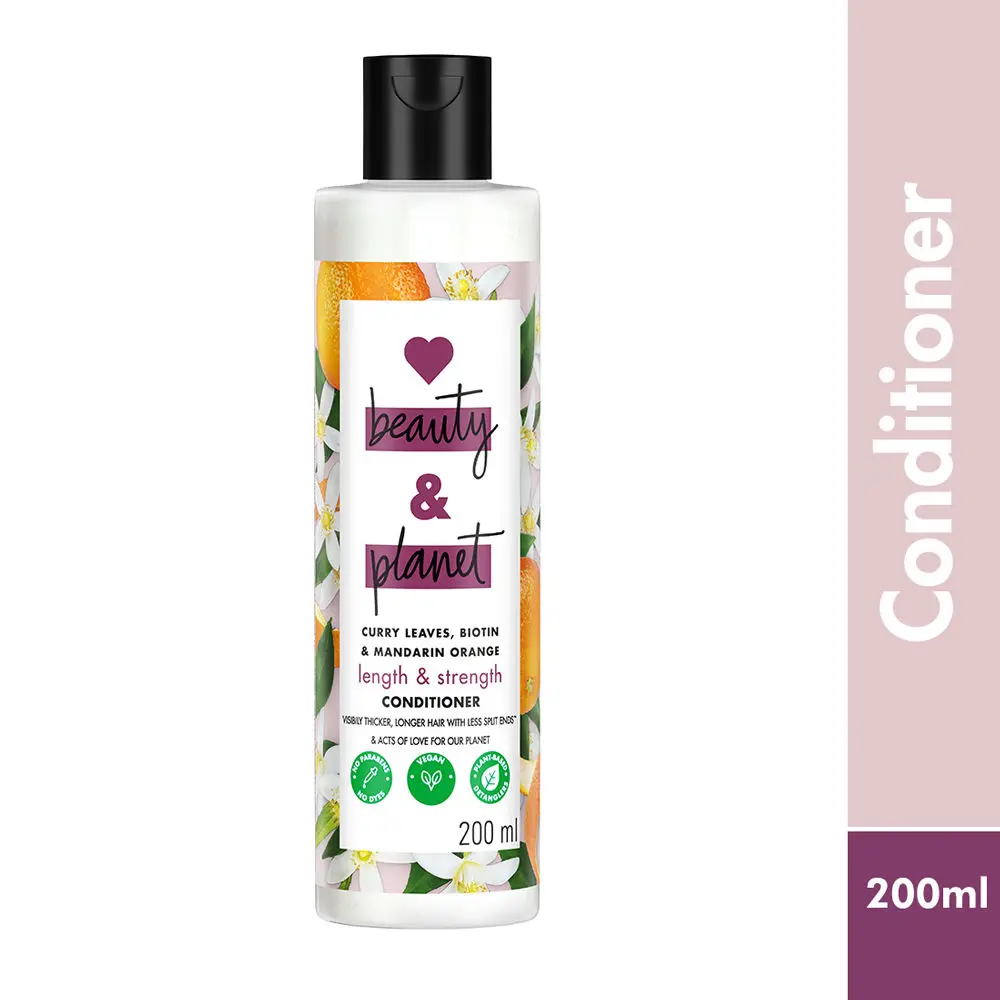 Love Beauty & Planet Curry Leaves, Biotin & Mandarin Paraben Free conditioner for long & strong hair, 200ml