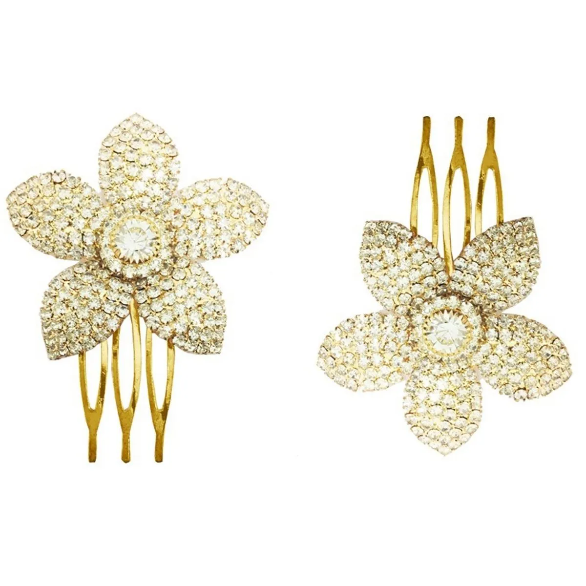 AccessHer White Brass Indo Western Fancy Hair Clip/Side Pin/Comb Pin/Jooda Pin (CP0417GC4011GW)