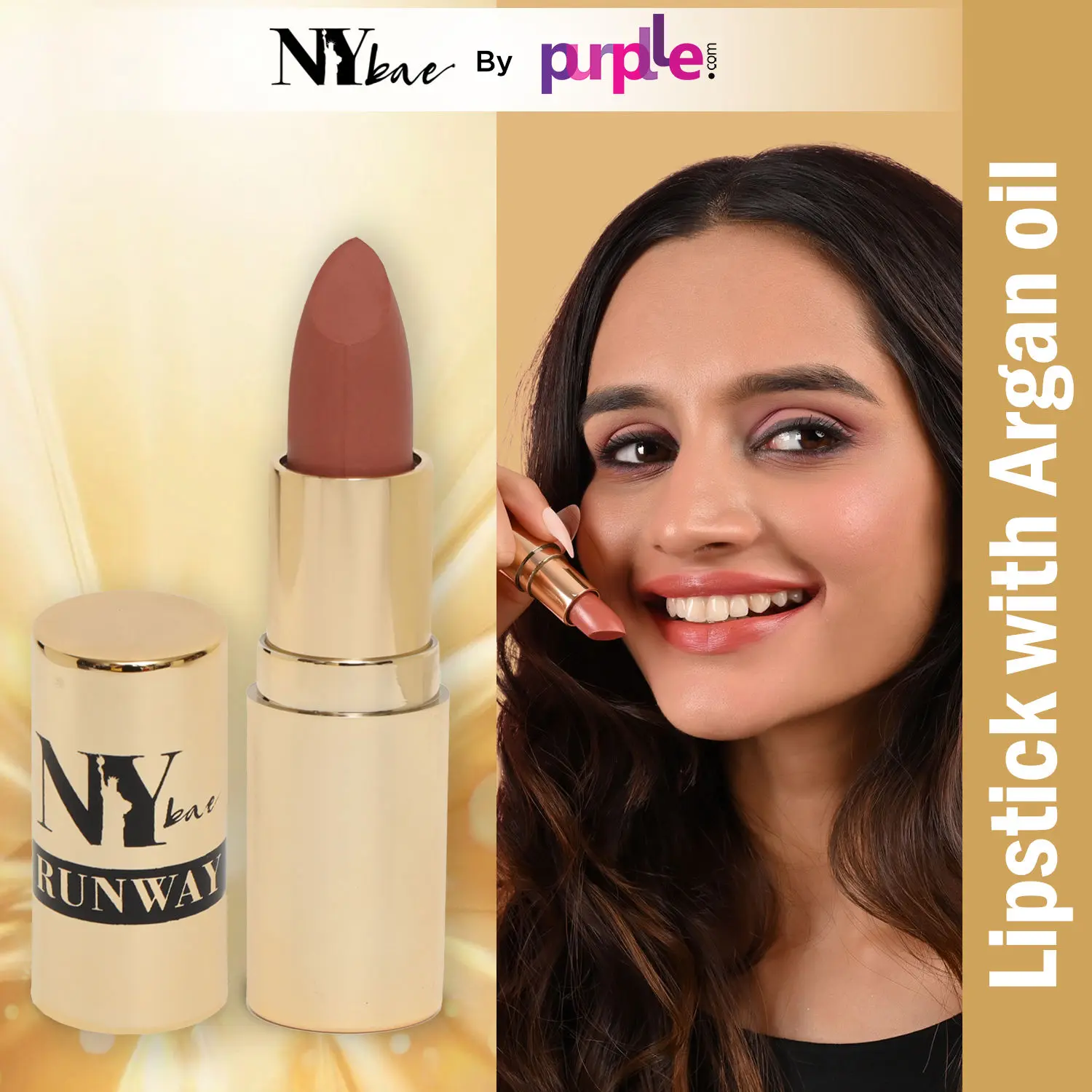 NY Bae Runway Matte Lipstick | Infused With Argan Oil | Nude | Moisturising | Long Lasting | Light weight- Trends 4 (4.5 g)