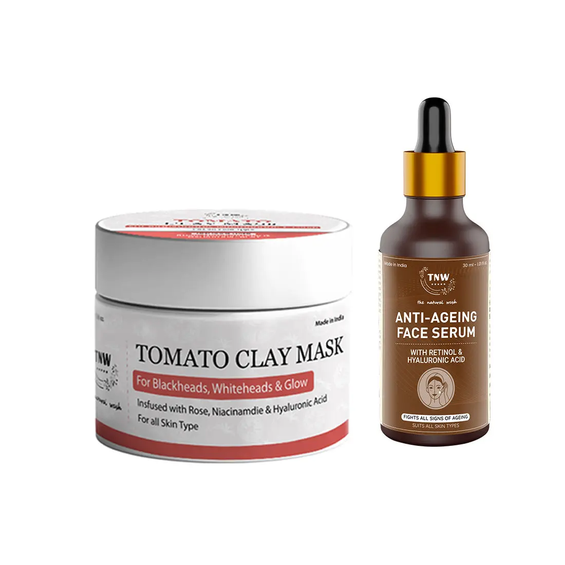 Combo of 2- Tomato Clay Mask 50gm + Anti Aging Face Serum30ml