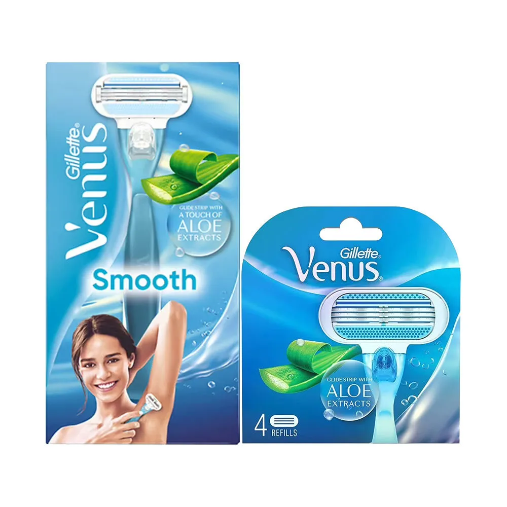 Gillette Venus Combo - Razor + Pack Of 4 Carts