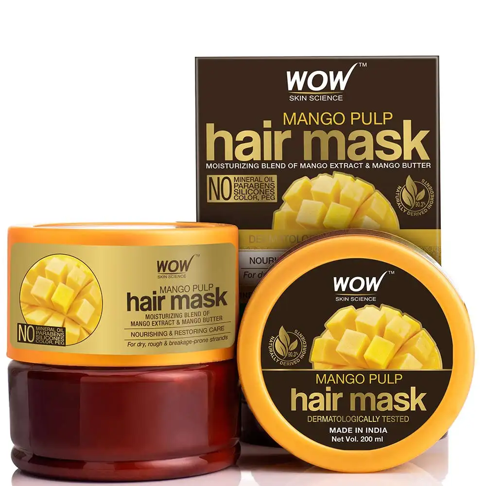 WOW Skin Science Mango Pulp Hair Mask,  200 ml  for Dry, Rough & Breakage-Prone Strands