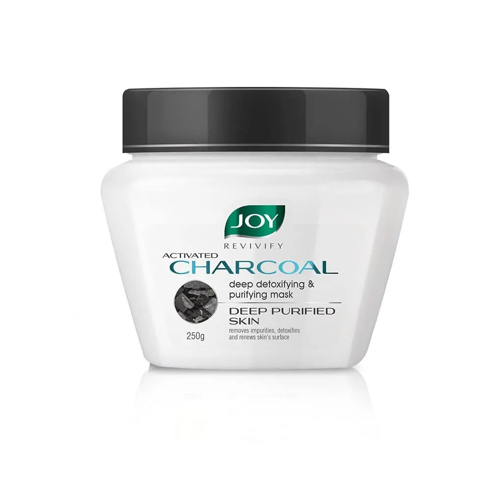 Joy Revivify Activated Charcoal Mask | Deep Detoxifying & Purifying Mask | With Tea Tree, Apple Cider, Eucalyptus, Vinegar, Bentonite Clay | Charcoal Face Mask | 250g