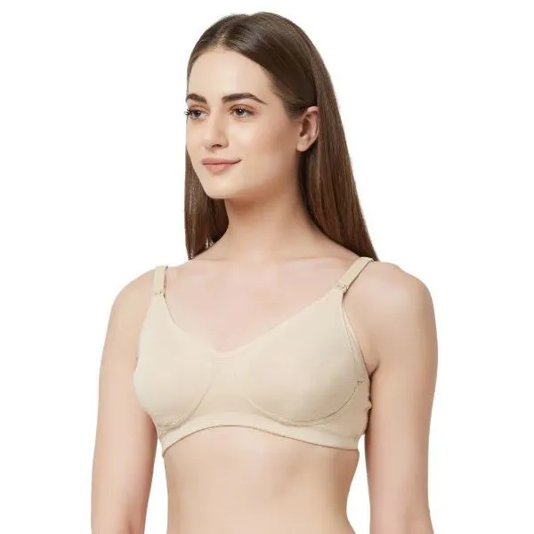 SOIE Women'S Non-Padded Non-Wired Maternity Bra - Nude (36B)