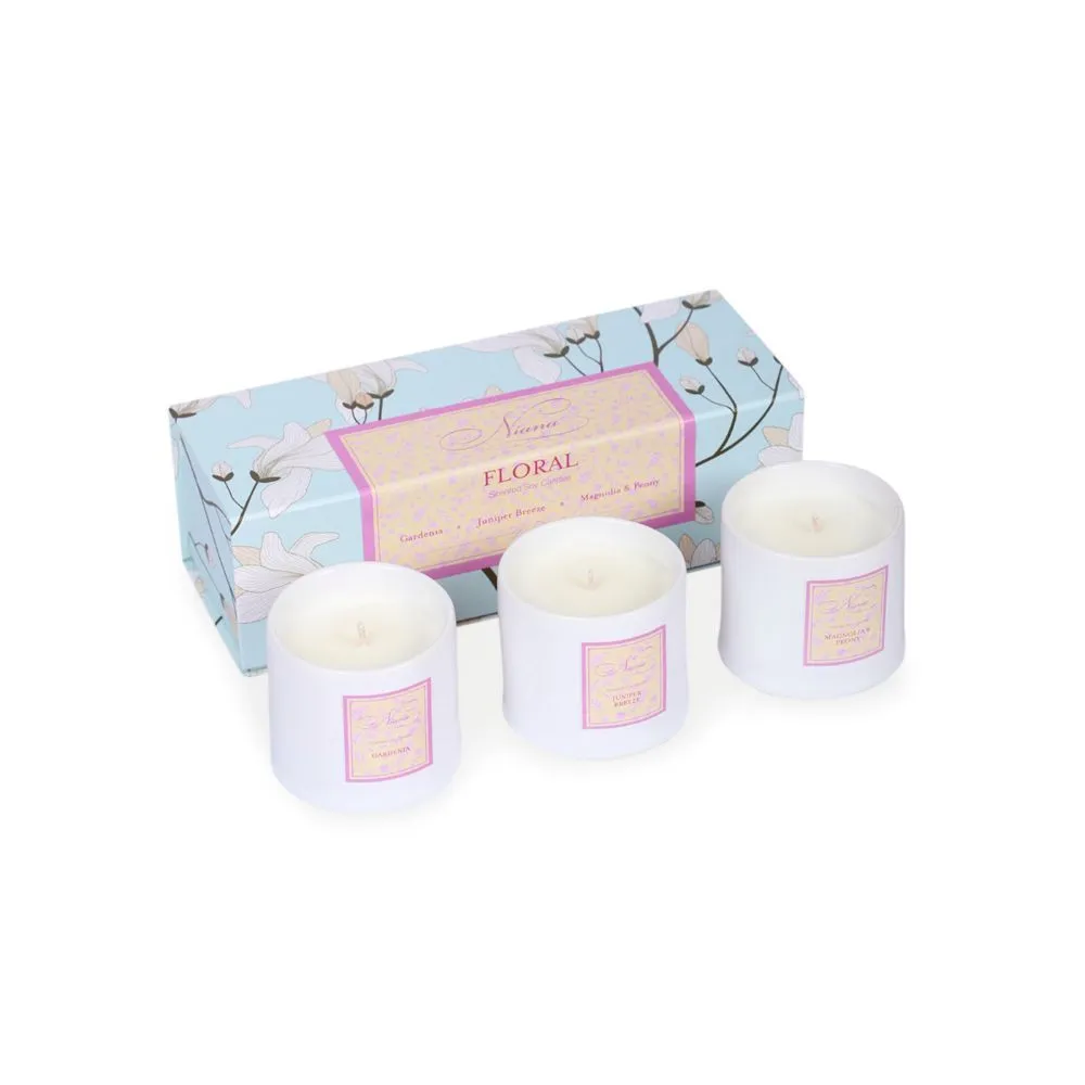 Niana Floral Collection - Set Of 3 Candles