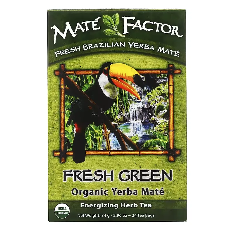 Organic Yerba Mate, Fresh Green, 24 Tea Bags, 2.96 oz (84 g)