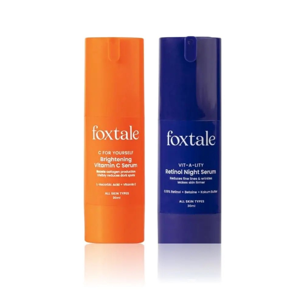 Foxtale 360° Age Protection Combo | Vitamin C Serum 30 ml + Retinol Night Serum 30 ml