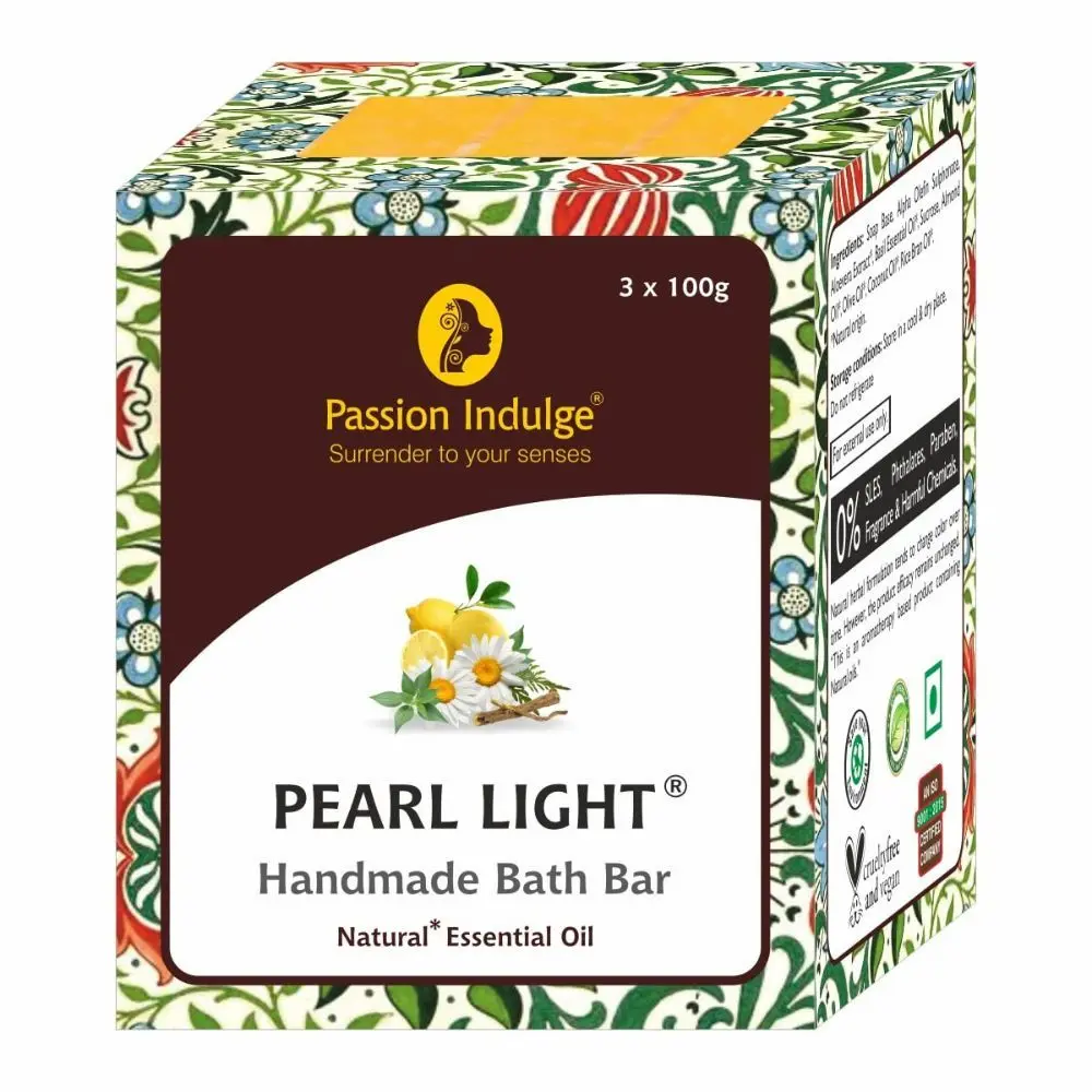 Passion Indulge PEARL LIGHT Handmade Bath Bar Soap - 100GM Each ( PACK OF 3 )