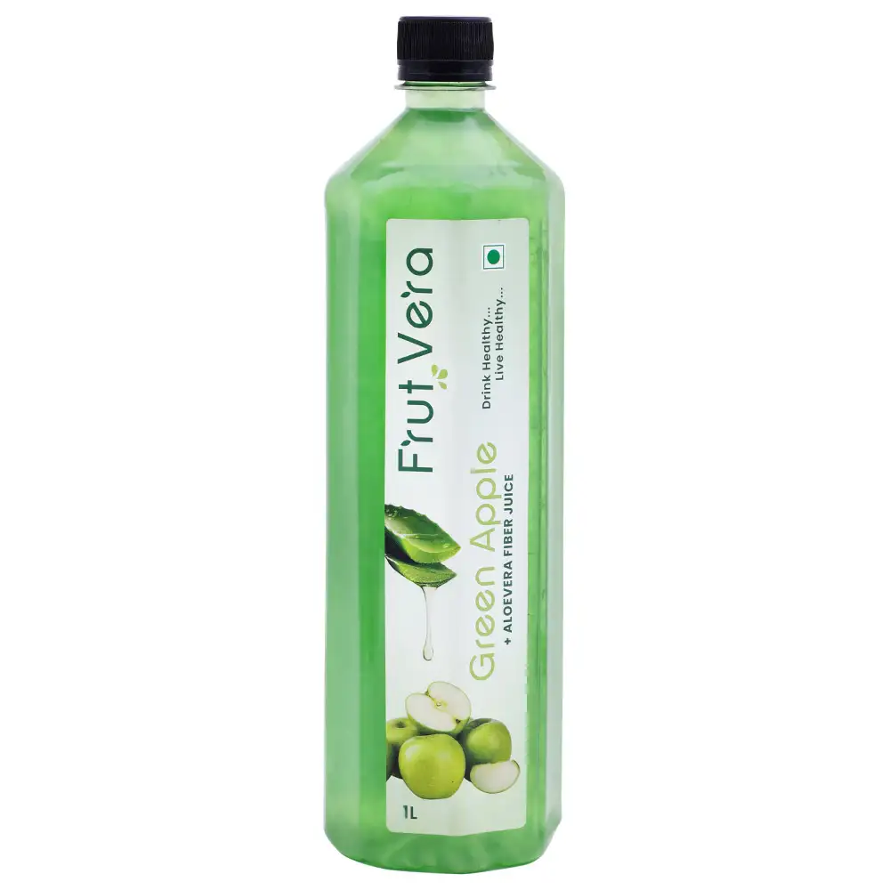 FrutVera Green Apple + Aloevera Fiber Juice,  Unflavoured  1 L