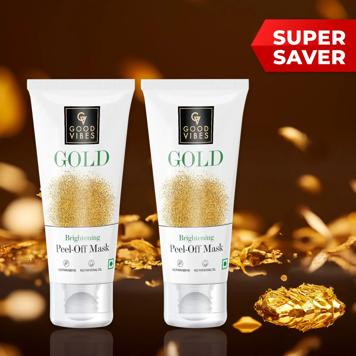 Good Vibes Gold Peel-Off Mask: Reveal Your Best Skin with Every Peel (Pack of 2)