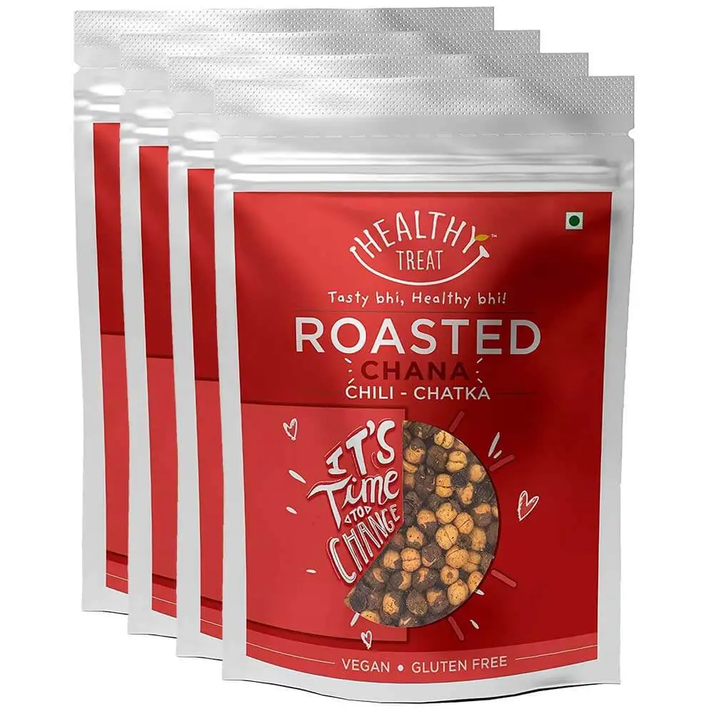 Healthy Treat Roasted Chana (Pack of 4),  Each 200g Chilli Chatka  0.800 kg