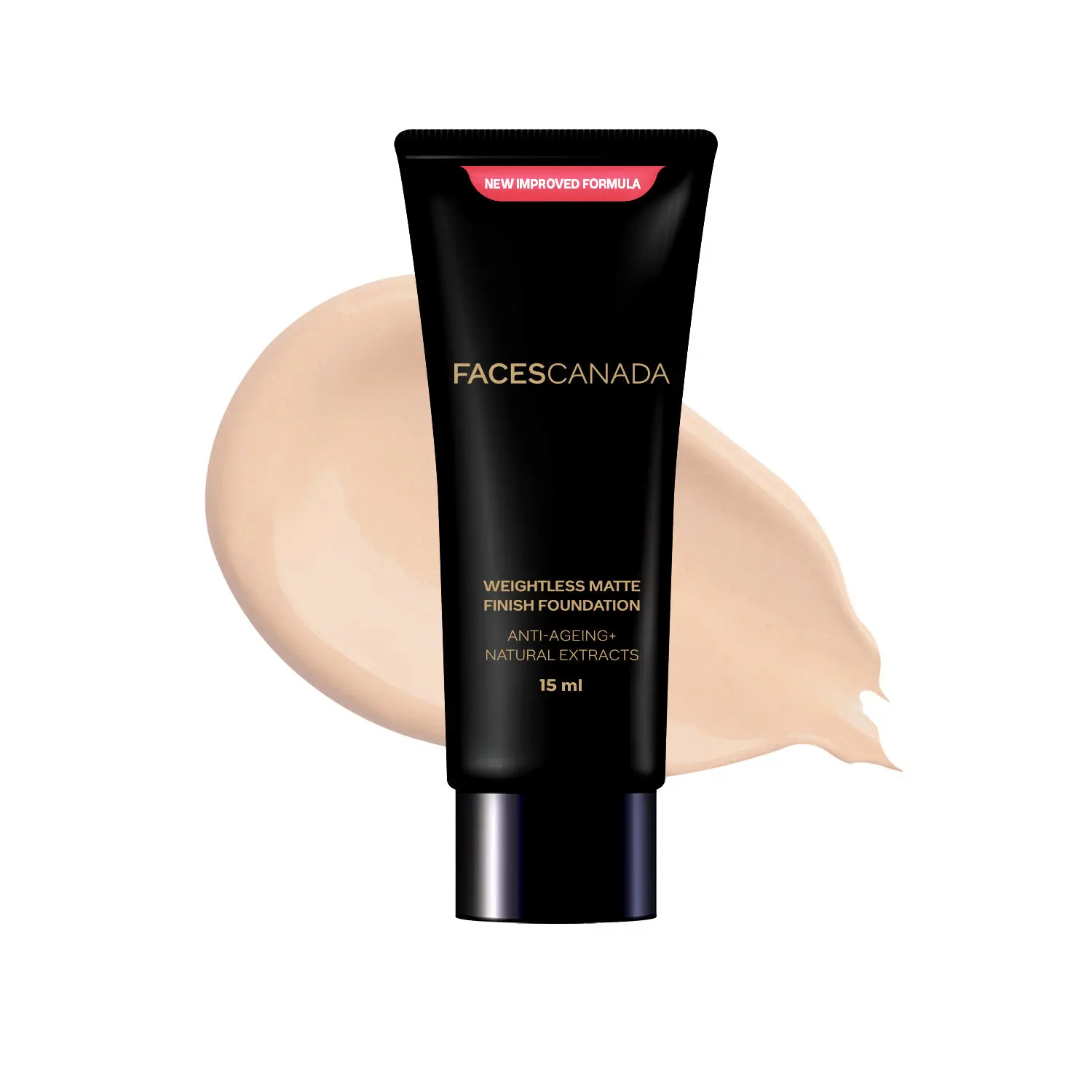FACES CANADA Weightless Matte Finish Foundation Beige 05 15ml I Anti-ageing I Non-clog Pores I Lightweight I Olive Seed Oil I Grape Extract I Shea Butter I Cruelty-free I Paraben-free
