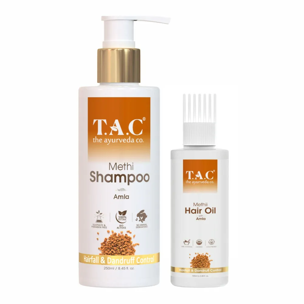 TAC - The Ayurveda Co. Methi Bhringraj Amla Shampoo & Hair Oil For Hair Fall