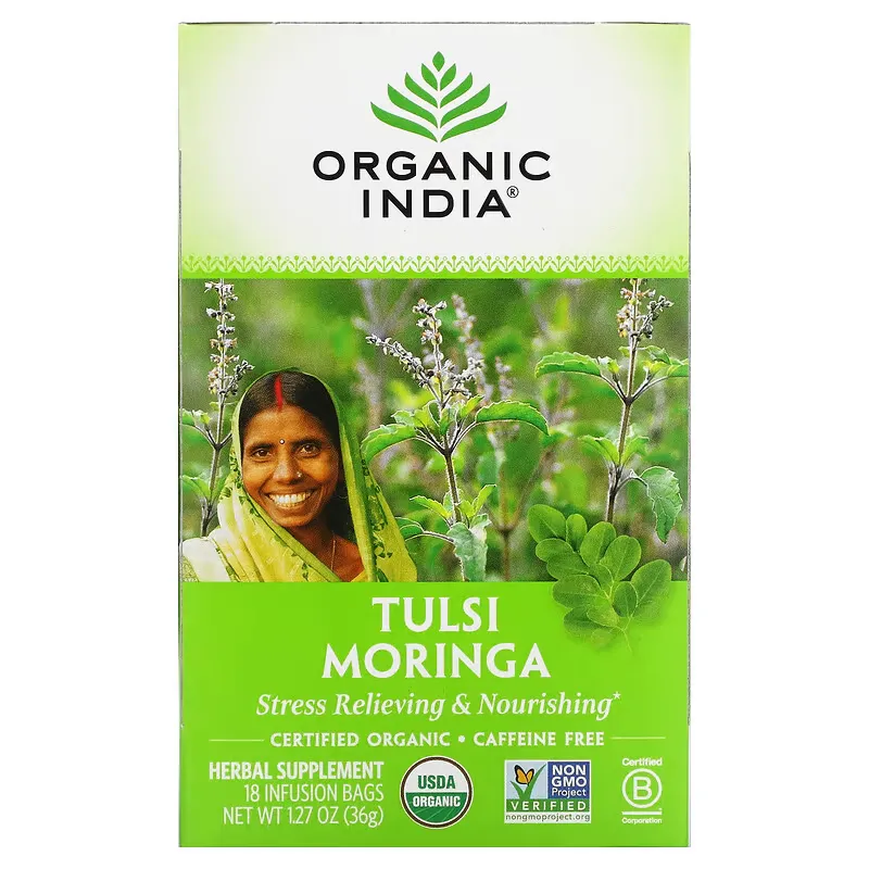 Tulsi Tea, Moringa, Caffeine Free, 18 Infusion Bags, 1.27 oz (36 g)