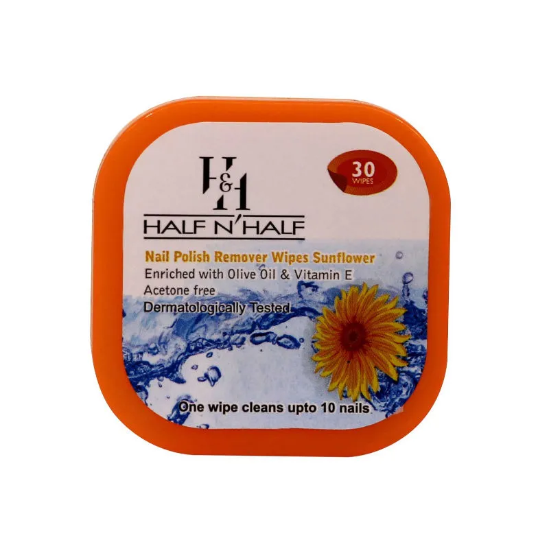 Half N Half Nail Polish Remover Wipes - Sunflower