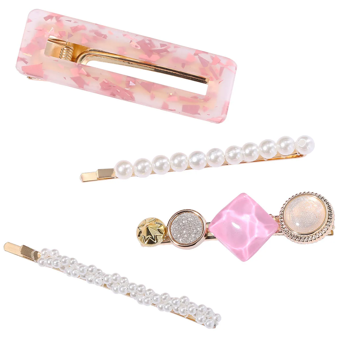 Jewels Galaxy Mesmerizing Pearl Gold Plated Hairclips